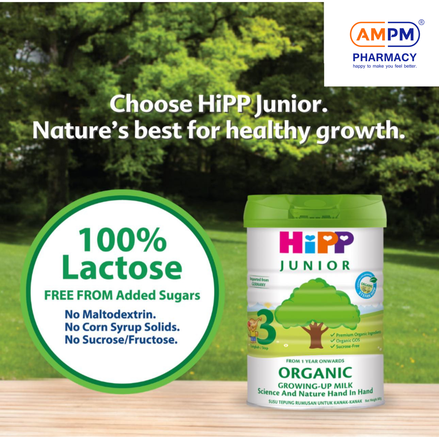 HIPP JUNIOR Organic Growing Up Step 3 (1-3yrs) 800g ( #2 units)