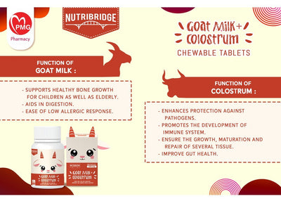 NUTRIBRIDGE Goat Milk+Colostrum 500mg Chew Tab 150's