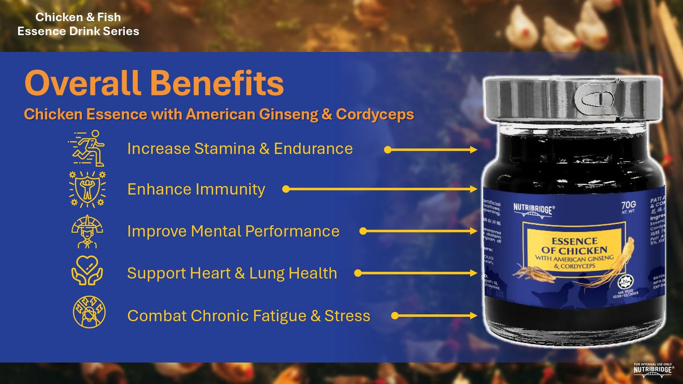 NUTRIBRIDGE ESSENCE OF CHICKEN W/AMERICAN GINSENG & CORDYCEPS 6x70g