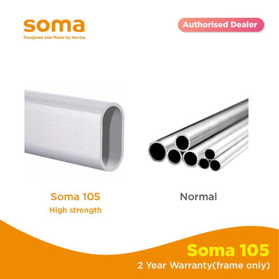 SOMA 150 WHITE BLACK WHEEL CHAIR (SM-150.5-F22") (PVC w/o IV POLE)