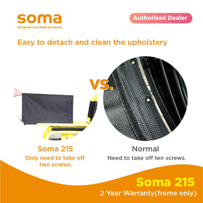 SOMA 250 YELLOW BLACK WHEEL CHAIR 10.5kg (SM-250.5-F20")