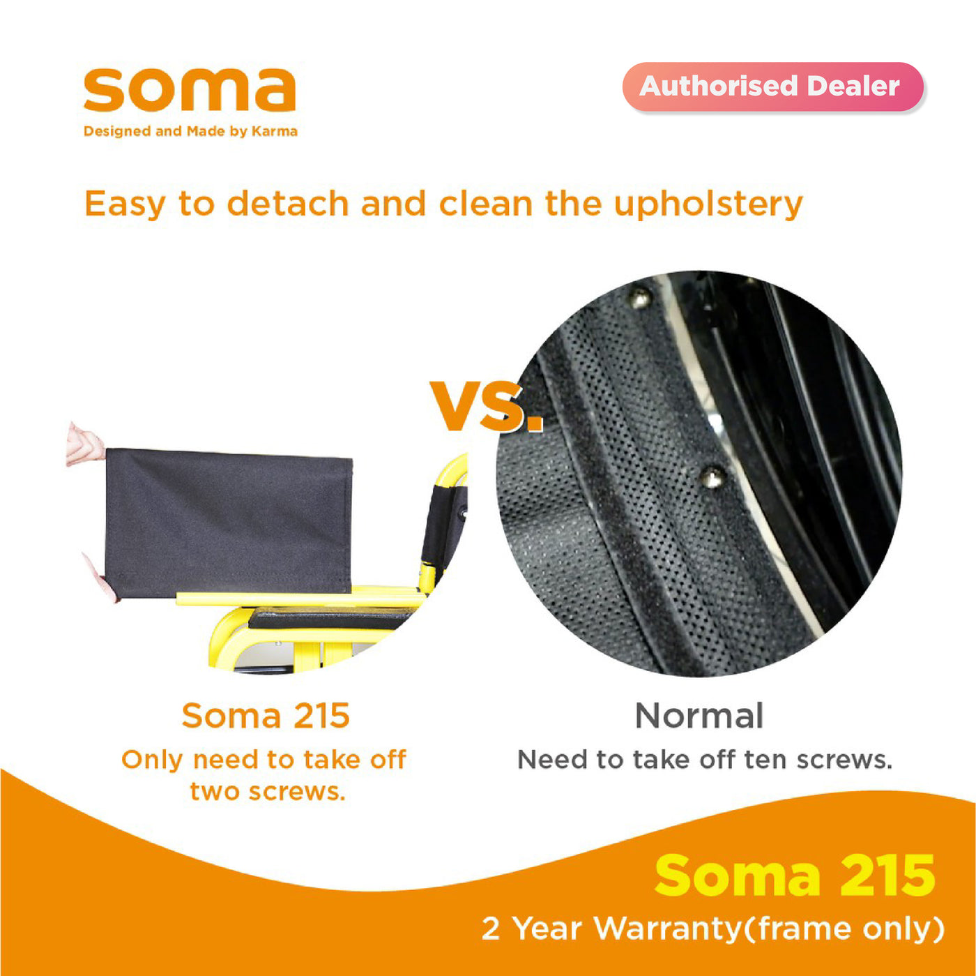 SOMA 250 YELLOW BLACK WHEEL CHAIR 10.5kg (SM-250.5-F14")
