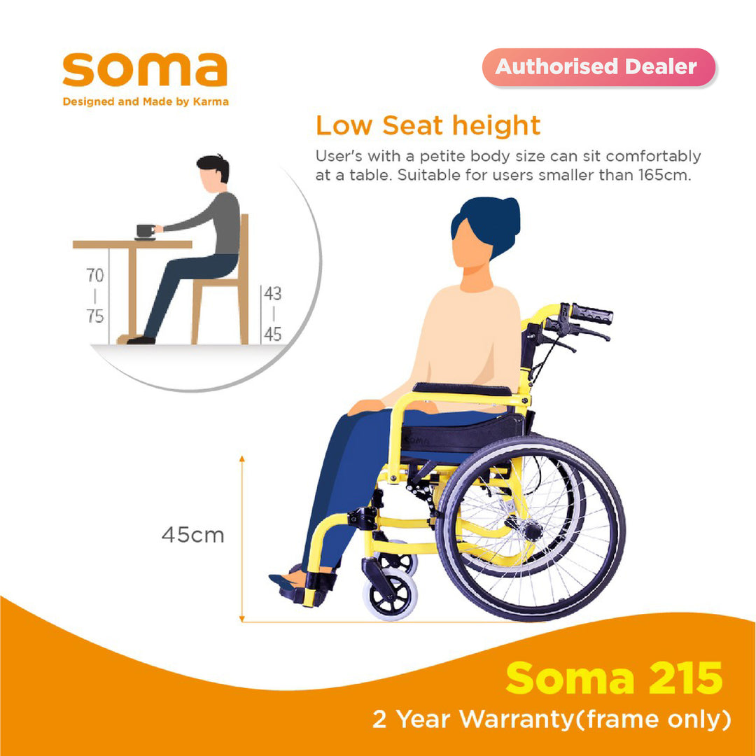 SOMA 250 YELLOW BLACK WHEEL CHAIR 10.5kg (SM-250.5-F14