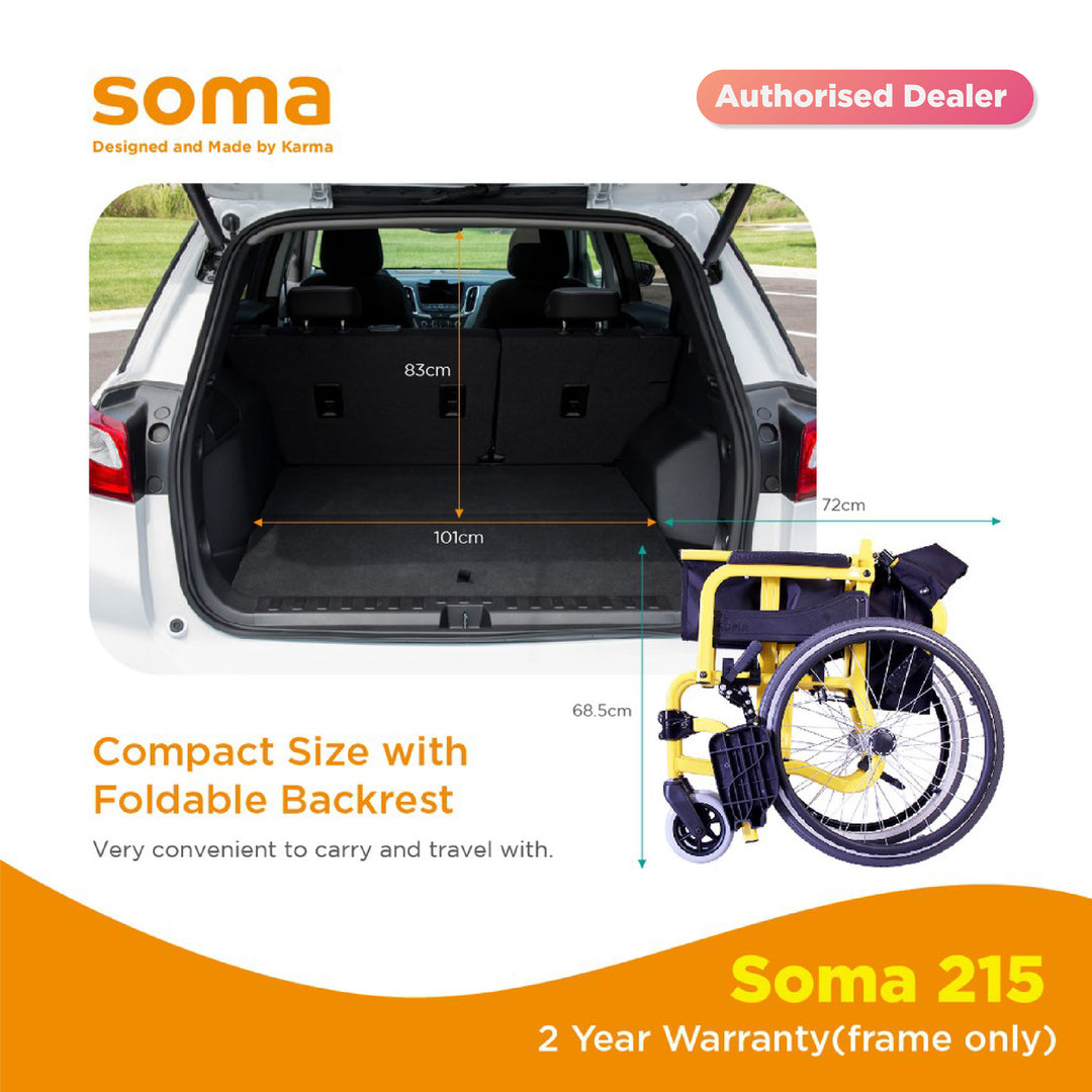 【soma】 SOMA 250 YELLOW BLACK WHEEL CHAIR 10.5kg (SM-250.5-F14