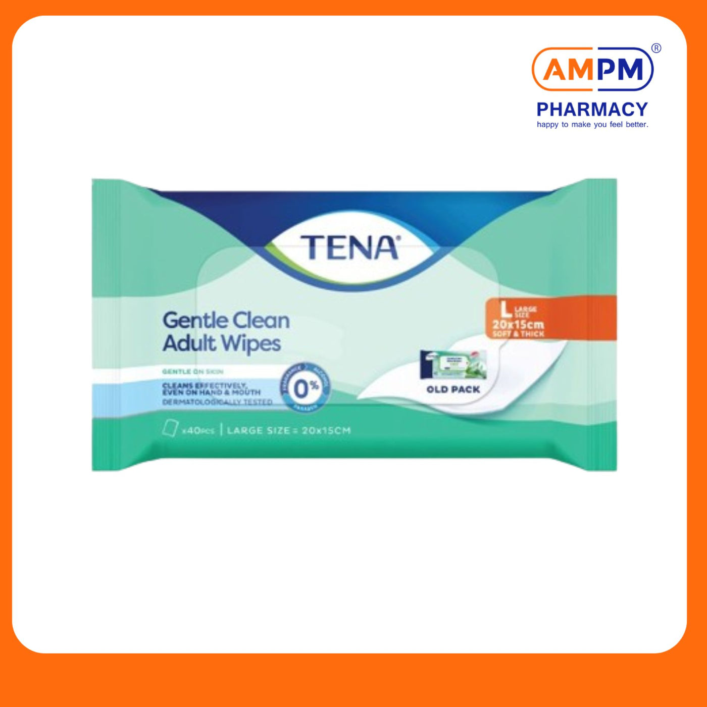 TENA GENTLE WET WIPES (L) 40's