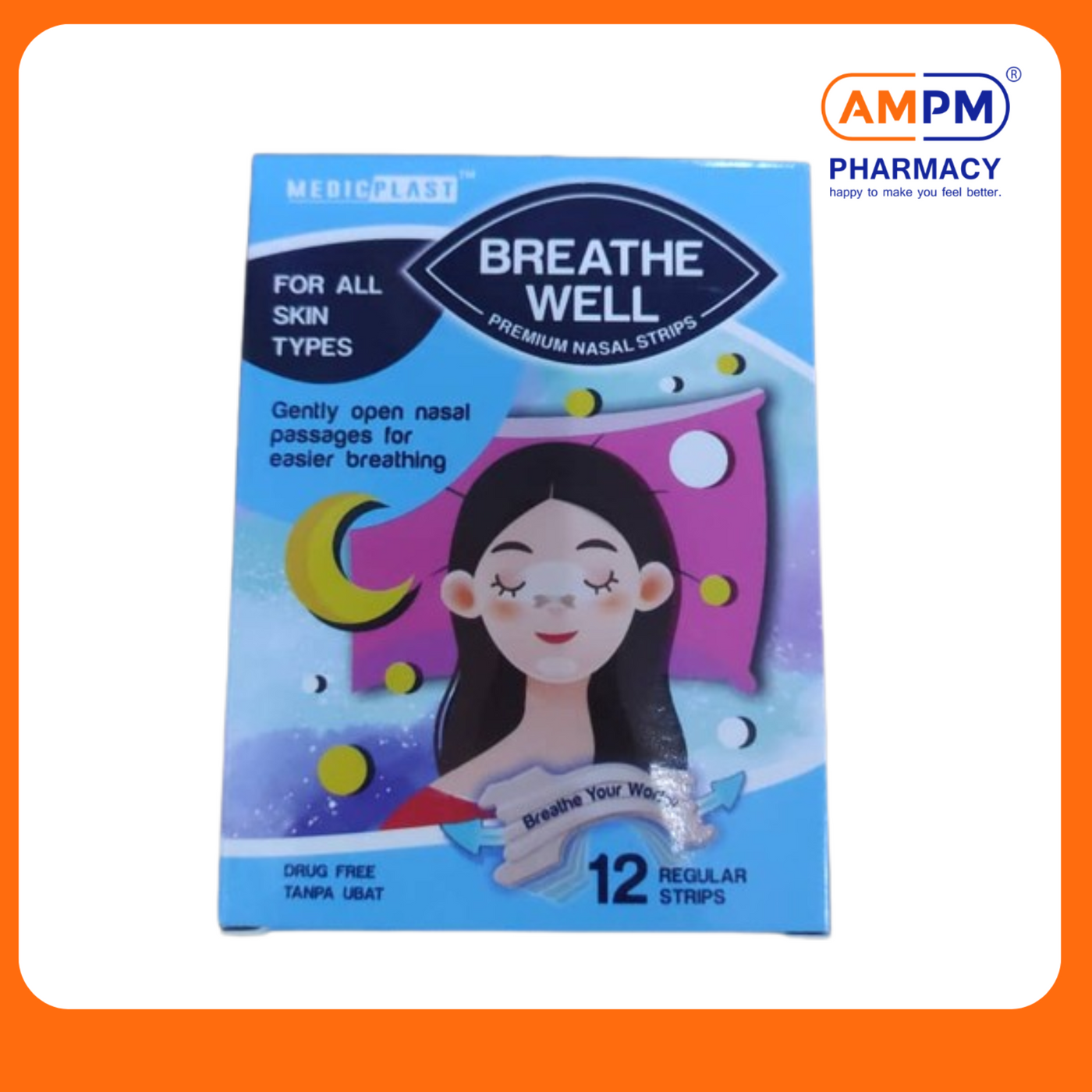 MEDICPLAST Breathe Well Nasal Strips Regular (12's)