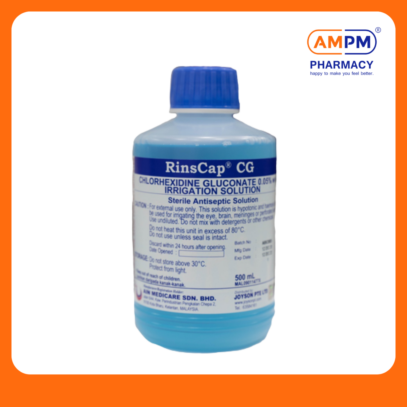 RinsCap CG Chlorhexidine Gluconate 0.05% Irrigation Solution 500ml