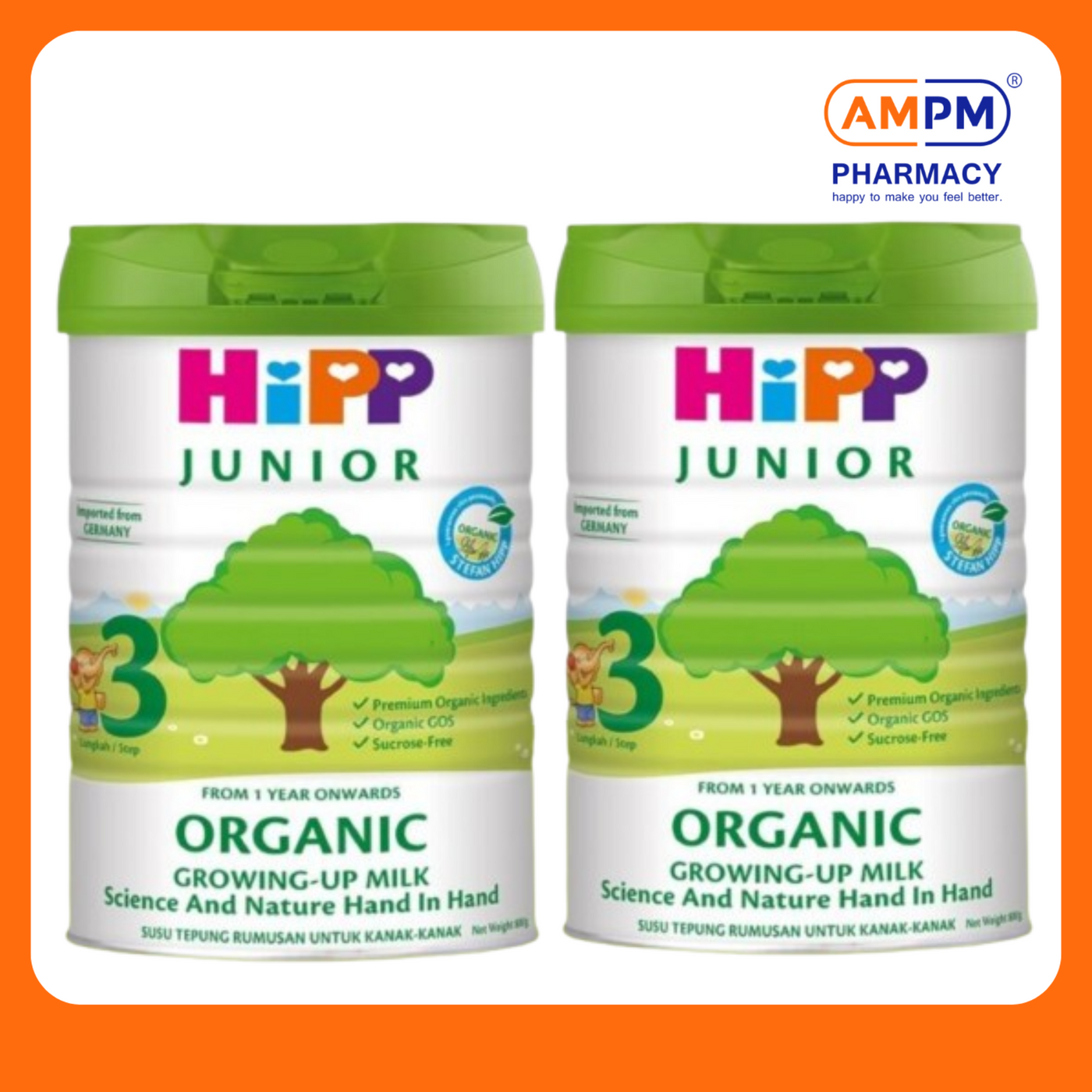 HIPP JUNIOR Organic Growing Up Step 3 (1-3yrs) 800g ( #2 units)