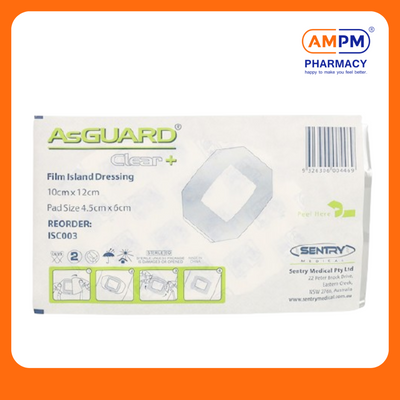 AsGUARD Clear Island Dressing 10cm x 12cm (1's)