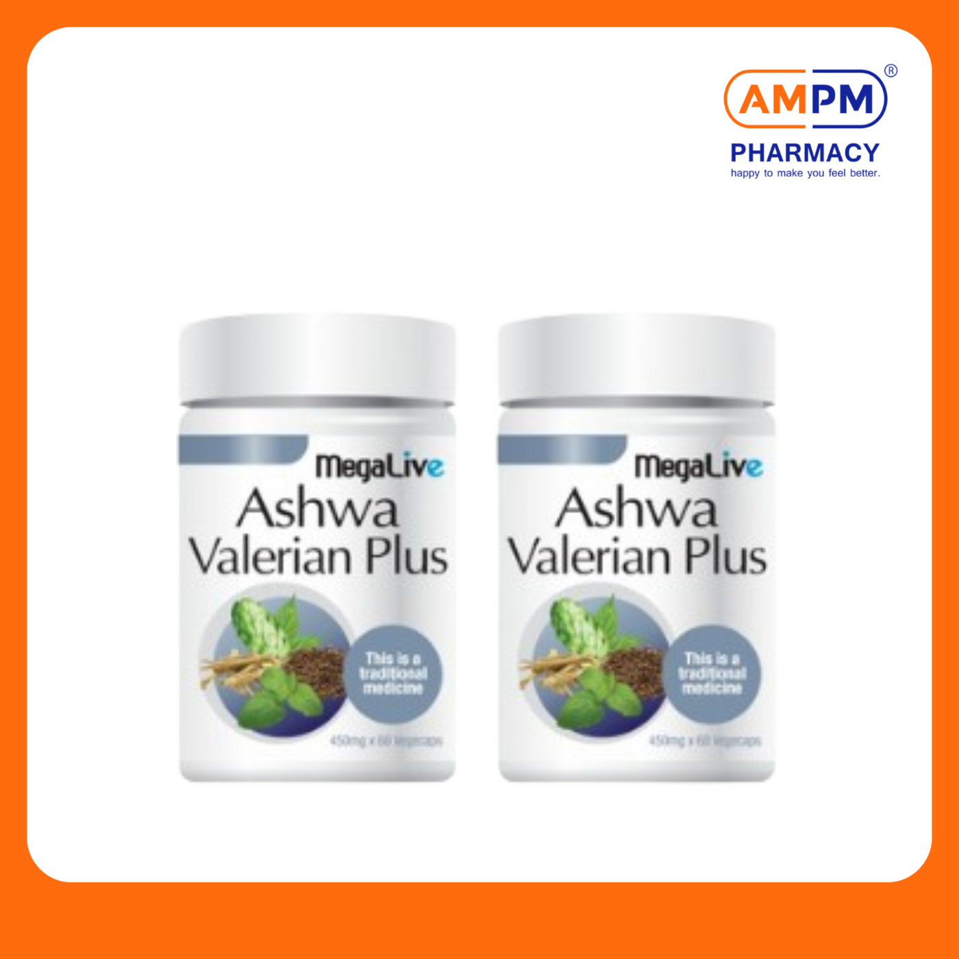 MEGALIVE Ashwa Valerian Plus 450mg Vegecap (60's x 2)