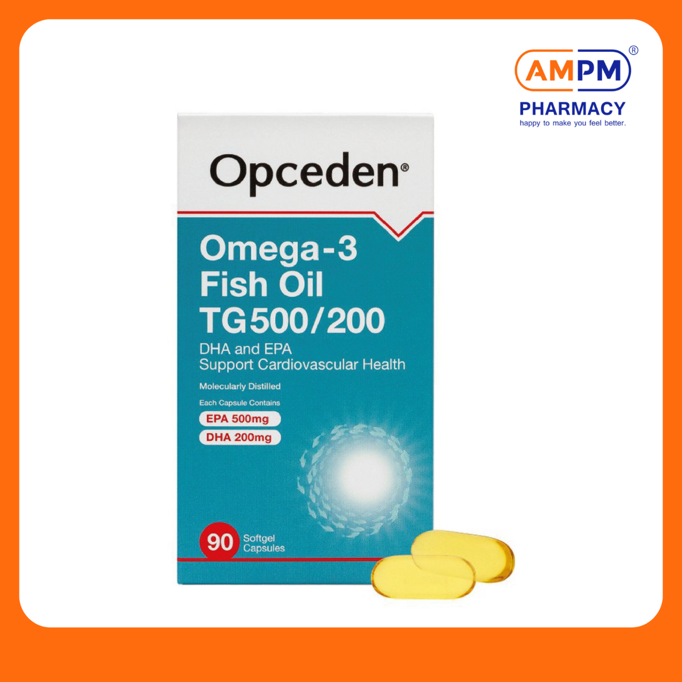 OPCEDEN Omega-3 Fish Oil TG500/200mg Capsule (90's x 2)