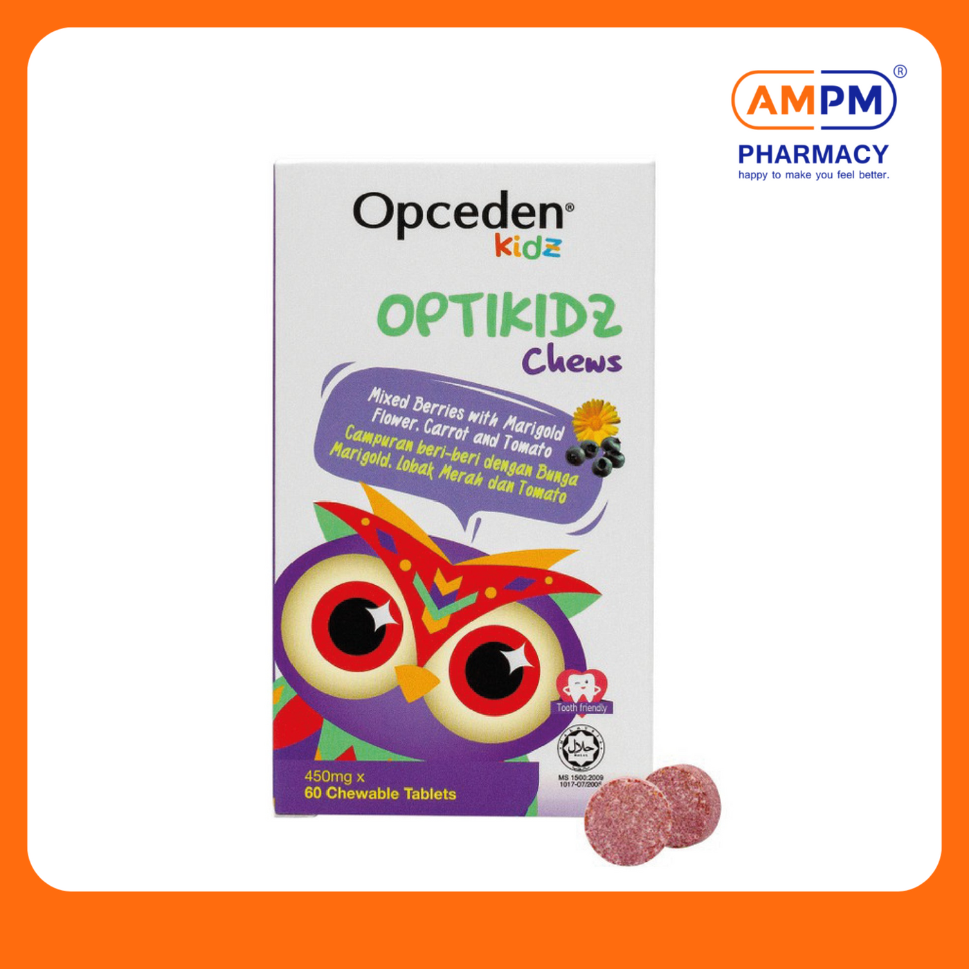 OPCEDEN Optikidz Chews 450mg Tablet (60's)