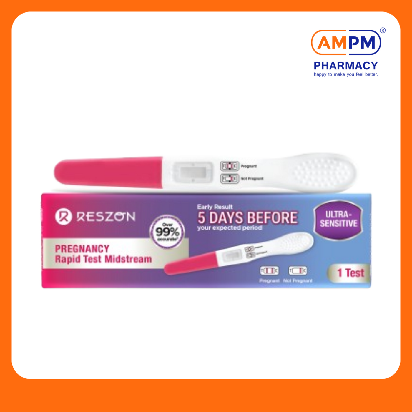 AiPHARMA RESZON Pregnancy Rapid Test Midstream (1's)