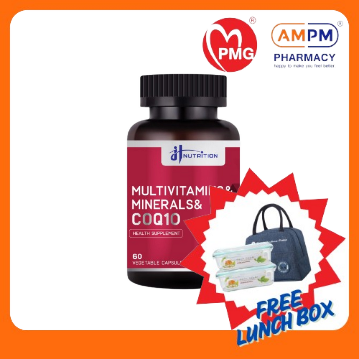 JH NUTRITION M/Vit+Minerals+CO Q10 Vege Cap (60's)