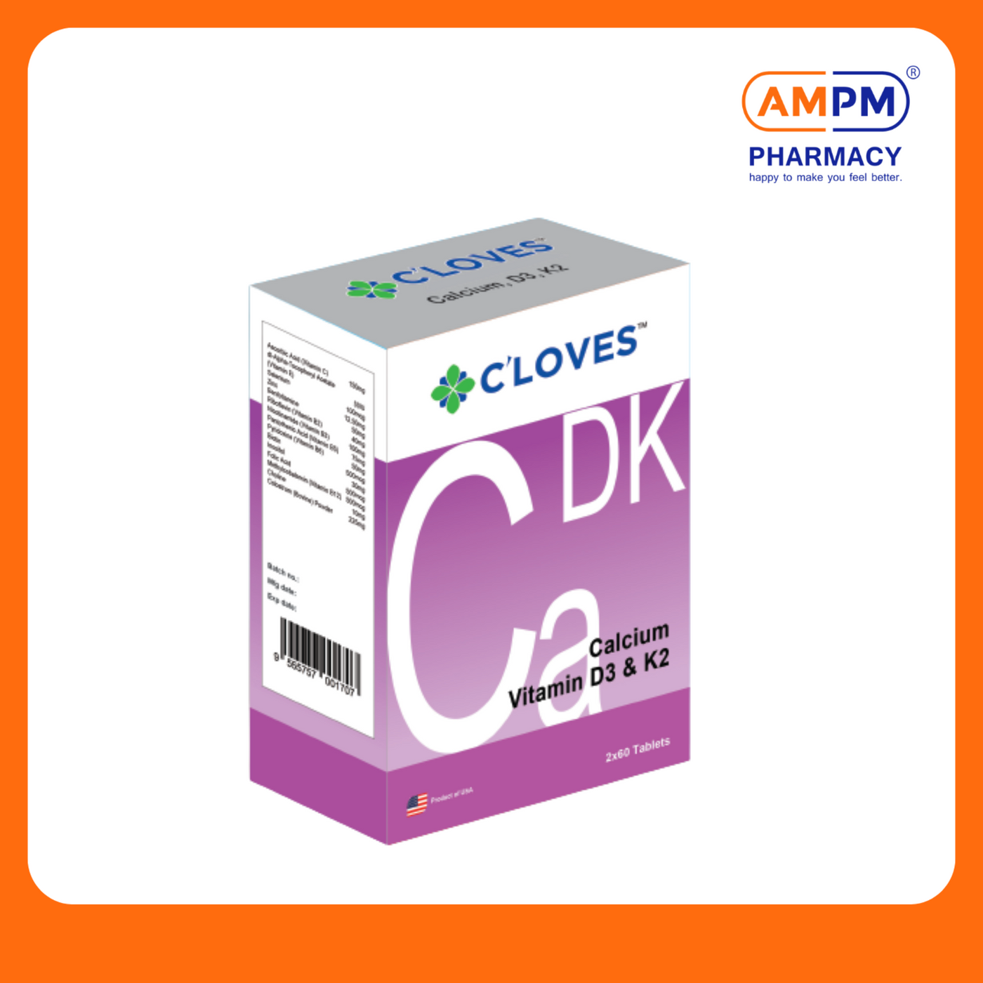 C'LOVES Calcium Vitamin D3 & K2 Tablet