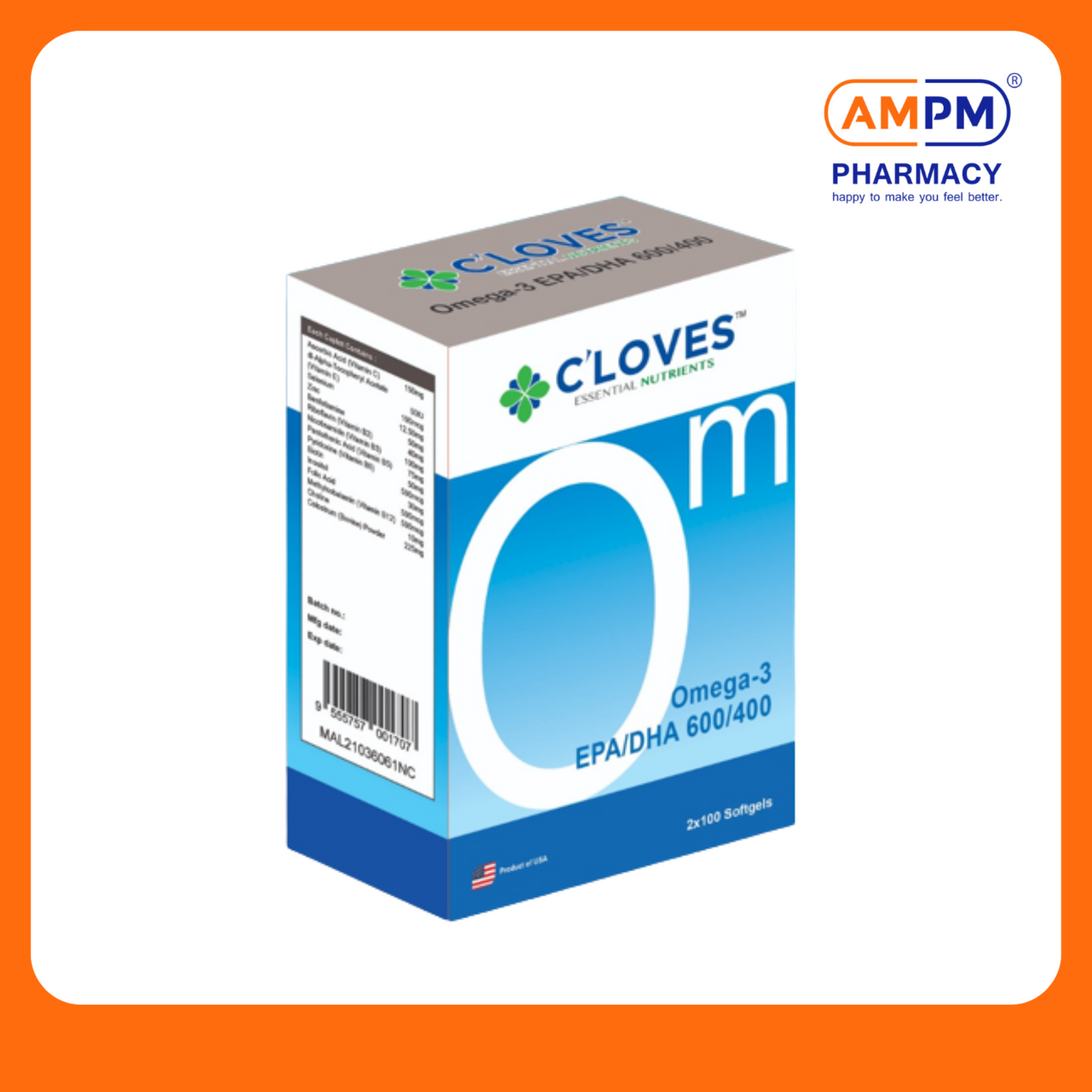 C'LOVES Omega-3 EPA/DHA 600/400 Softgel