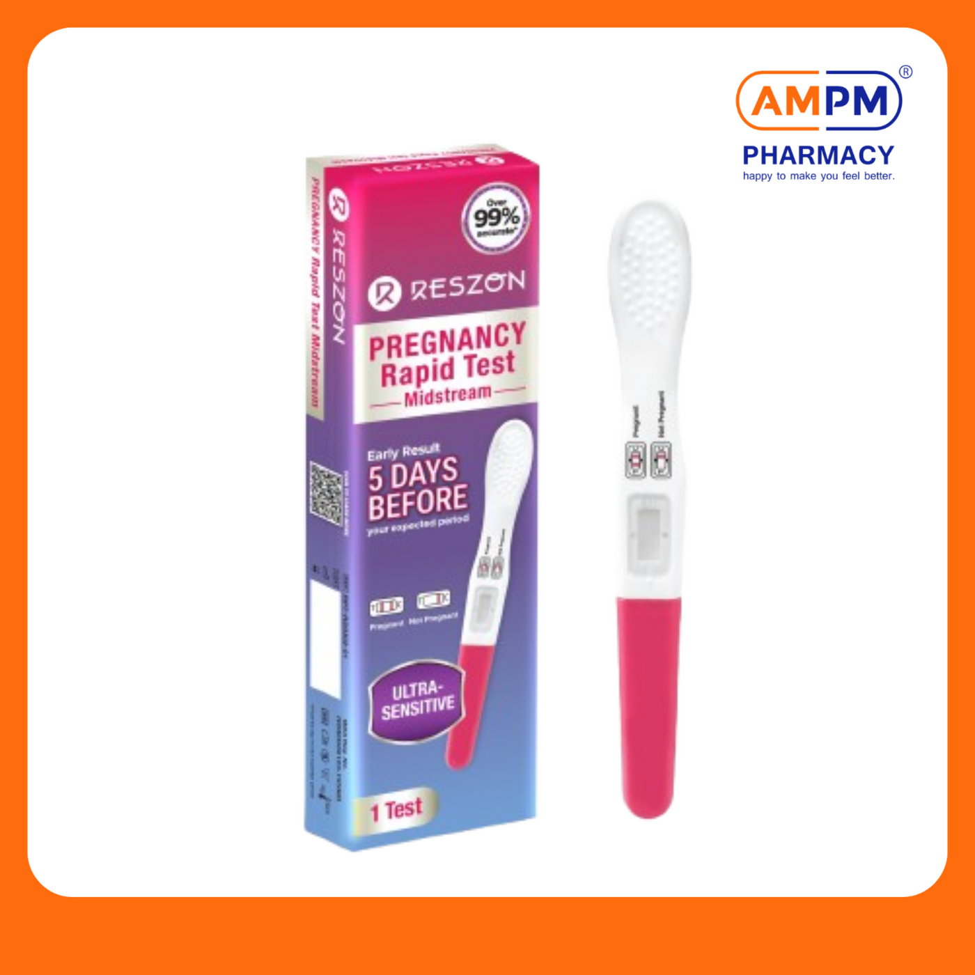 AiPHARMA RESZON Pregnancy Rapid Test Midstream (1's)