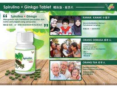 V-INFINITY Spirulina + Gingko Tab 200mg x 200s