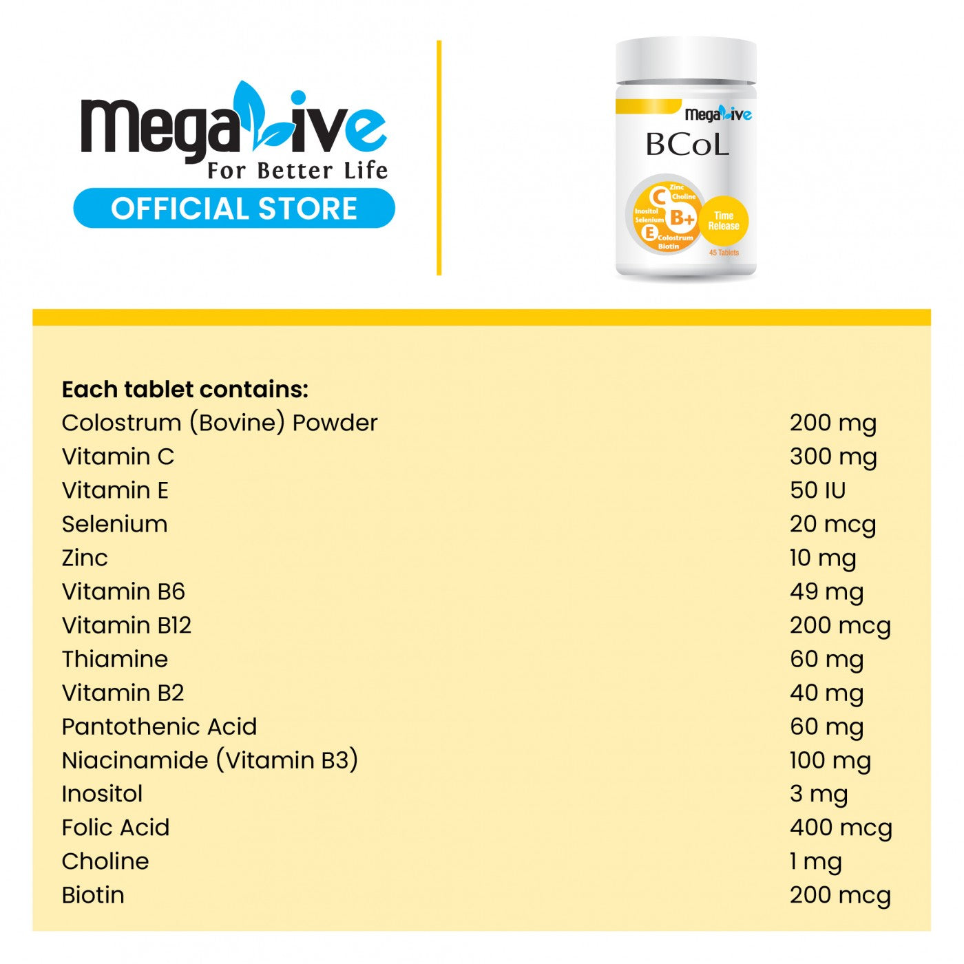 MEGALIVE BCol Tablet (45's x 2)