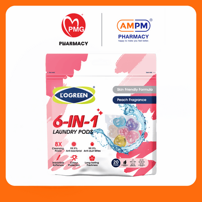 L'OGREEN LAUNDRY PODS 6 IN 1 (PEACH) 20s