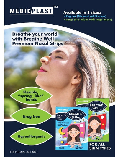 MEDICPLAST Breathe Well Nasal Strips L (12's)