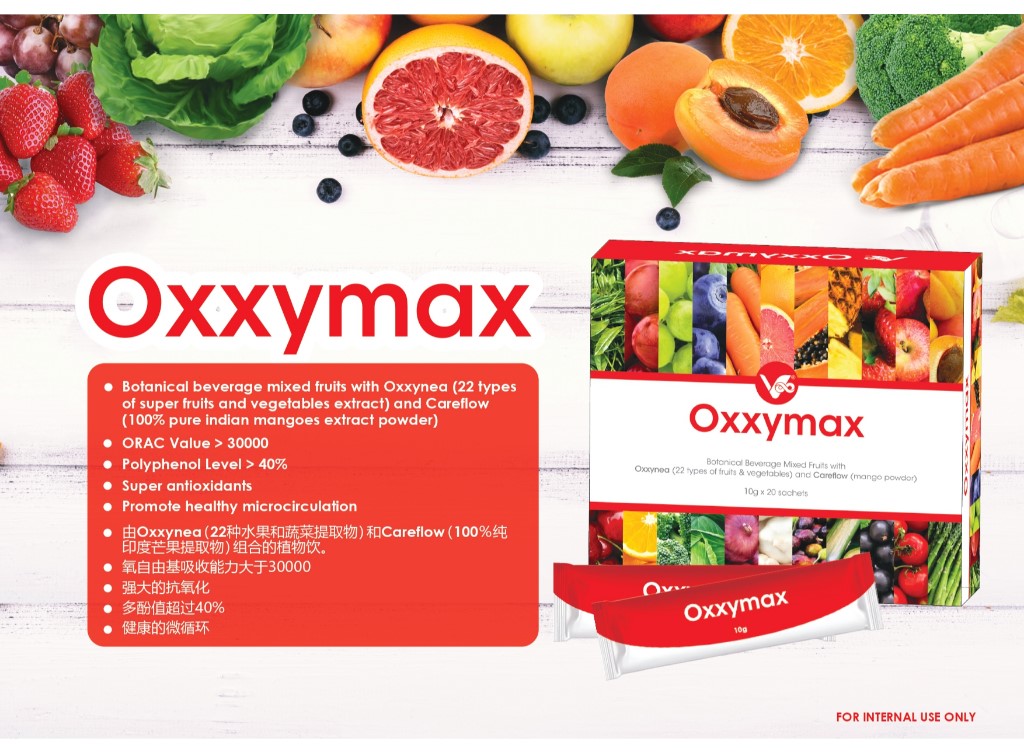 V-INFINITY Oxxymax W/Mixed Fruits , Oxxynea & Careflow 20's x 2 Box