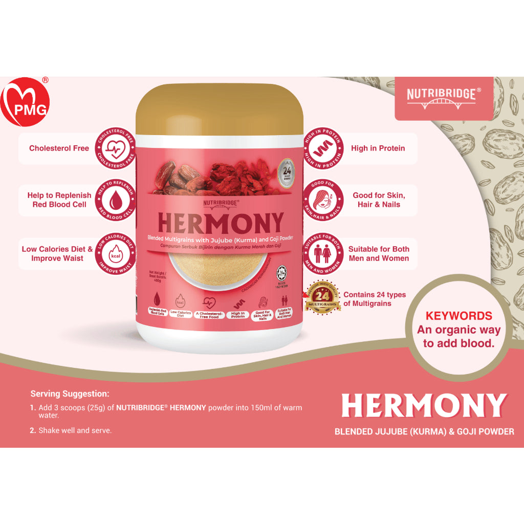 NUTRIBRIDGE HERMONY (BLENDED JUJUBE & GOJI) POW 450g