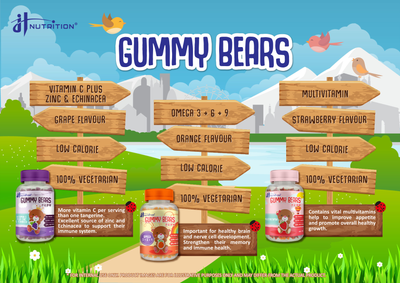 JH NUTRITION Gummy Bears Omega 3+6+9 Orange (90's)
