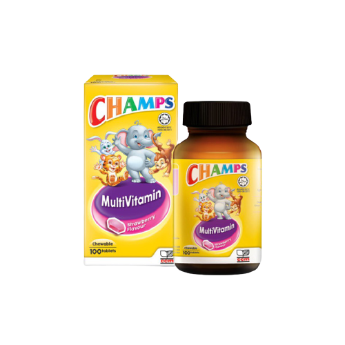 CHAMPS MULTIVITAMIN CHEWABBLE (STRAWBERRY) TABLET 100's