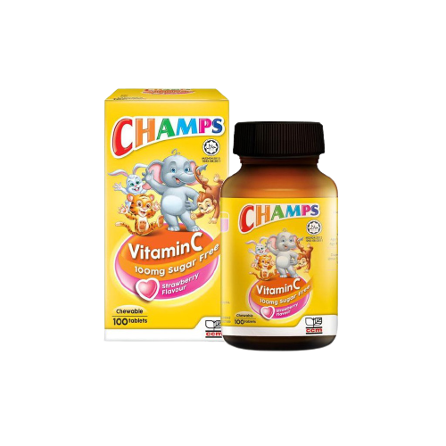 CHAMPS VITAMIN C 100mg (STARBERRY) SUGAR FREE TABLETS 100's