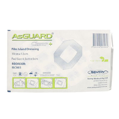 AsGUARD Clear Island Dressing 10cm x 12cm (1's)