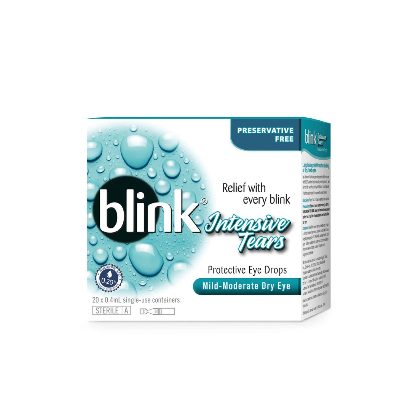 BLINK INTENSIVE TEARS EYE DROP 0.4ml x 20's