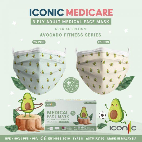 ICONIC MEDICARE 3ply DISPOSABLE ADULT FACE MASK