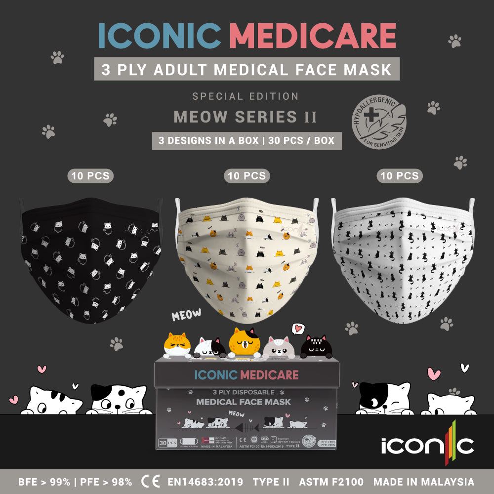 ICONIC MEDICARE 3ply DISPOSABLE ADULT FACE MASK