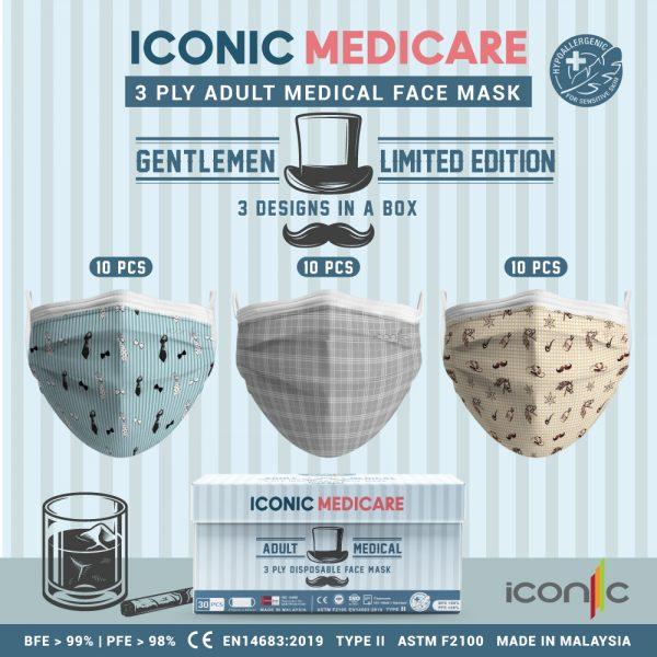 ICONIC MEDICARE 3ply DISPOSABLE ADULT FACE MASK