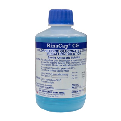 RinsCap CG Chlorhexidine Gluconate 0.05% Irrigation Solution 500ml